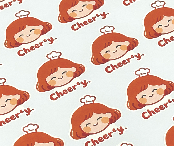 Cheery chef character stickers